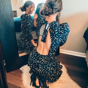 Navy/Beige Hearts Dress